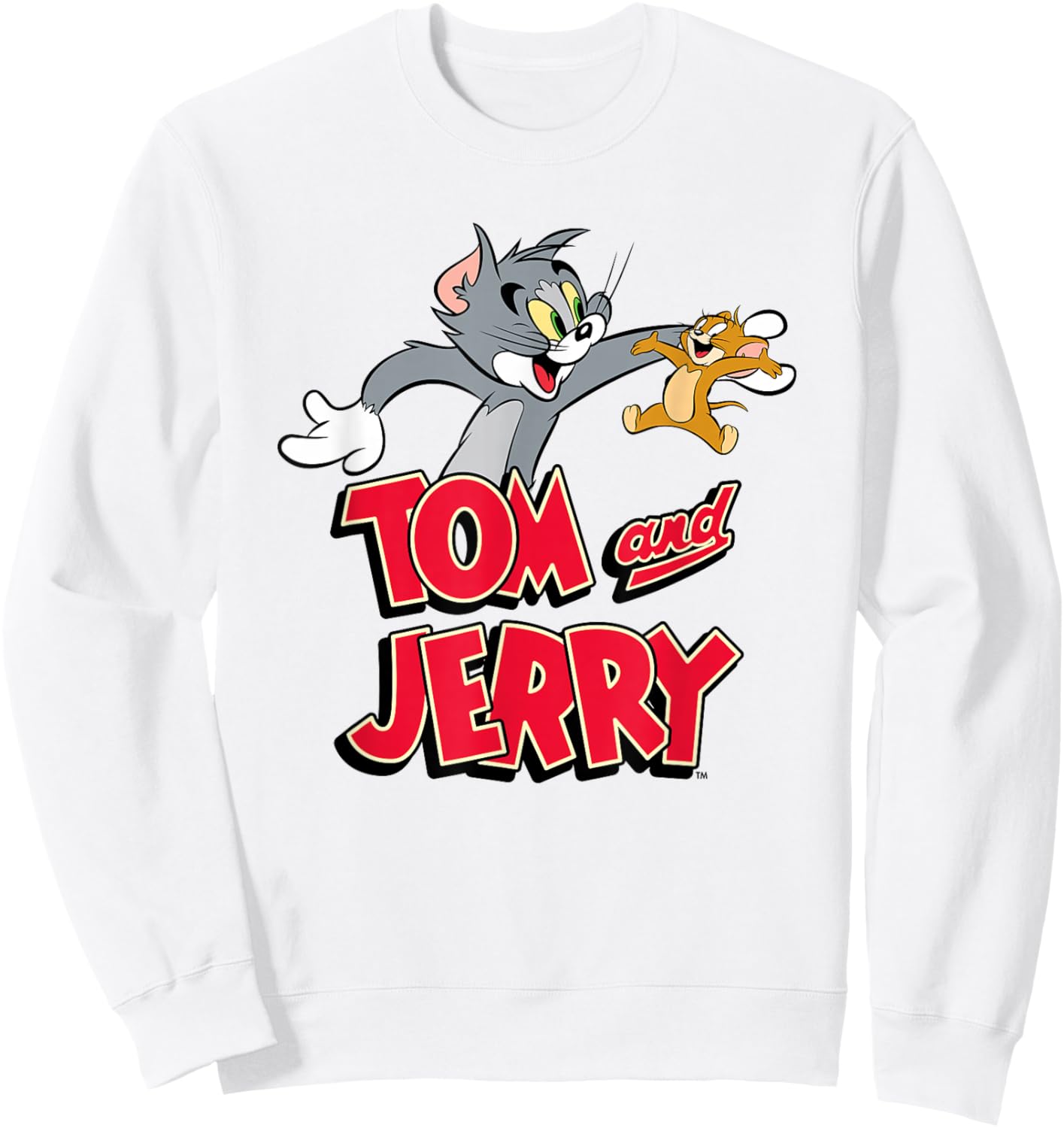 Tom & Jerry Happy Together , White, S Sweatshirt - Sweatshirt | White