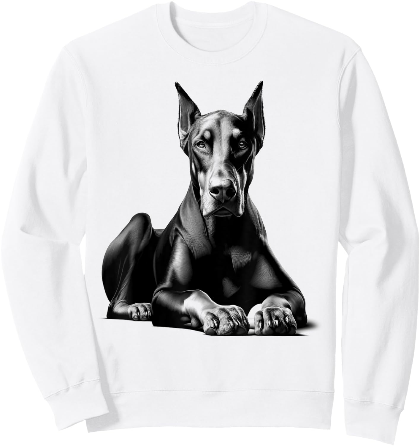 Lying Doberman as a Cool Portrait Sweatshirt - Sweatshirt | White