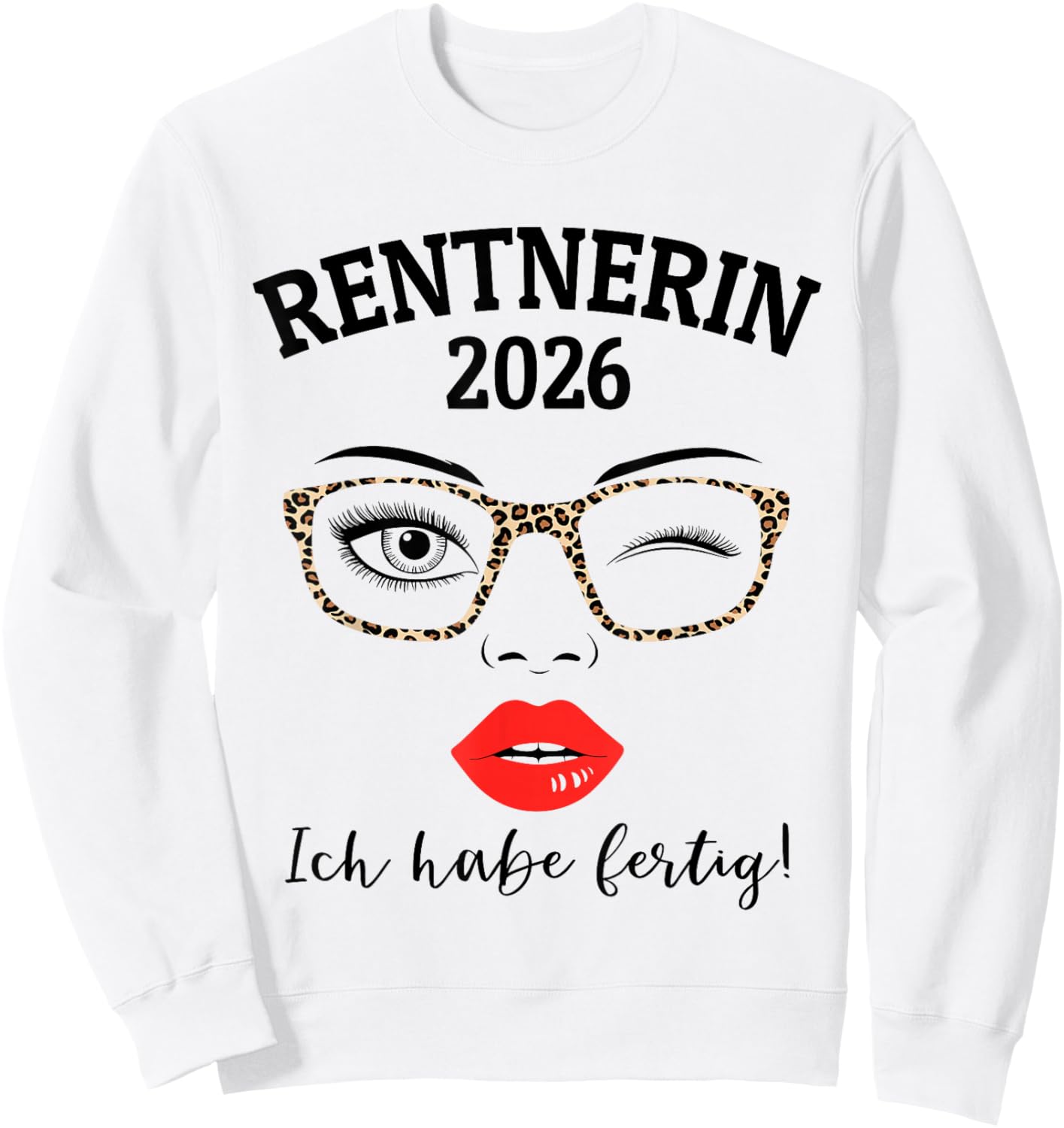 with German Text "Ich Habe fertig" [German Language] Sweatshirt - Sweatshirt | White