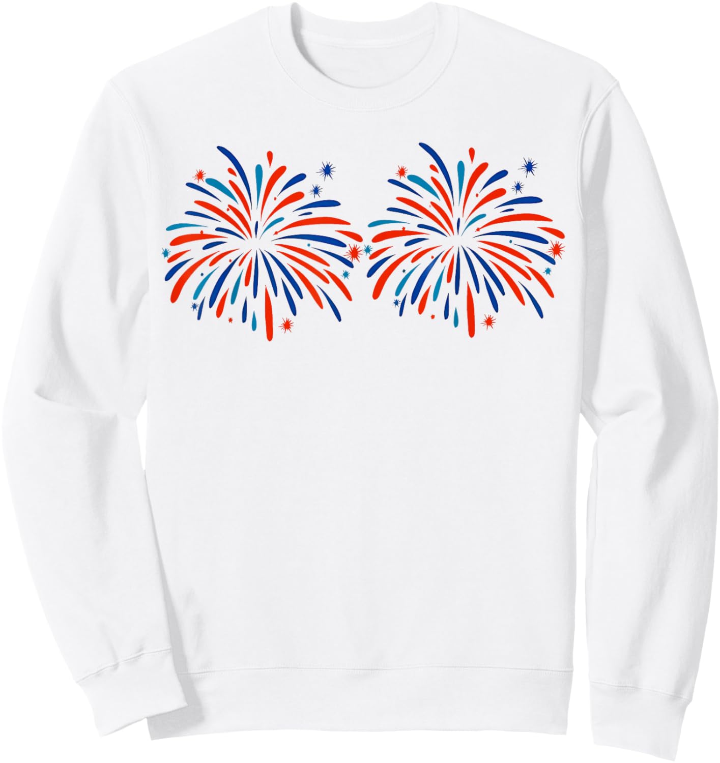 Just Here for The Fireworks Patriotic Couple Sweatshirt - Sweatshirt | White