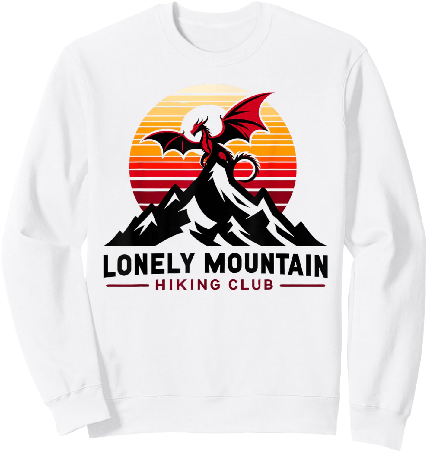 LONELY MOUNTAIN HIKING CLUB funny design Sweatshirt - Sweatshirt | White