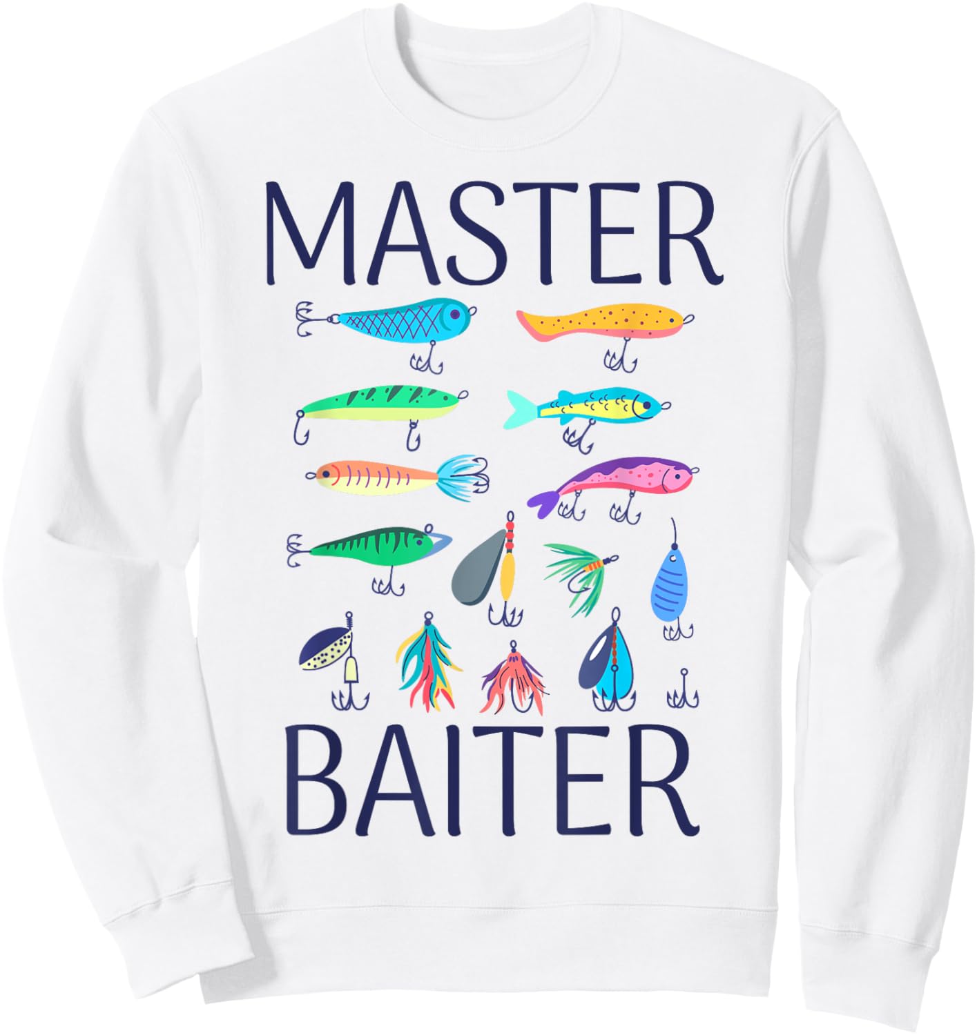 Fishing-Shirt Kids Toddler Boys Girls Master Baiter Funny Sweatshirt - Sweatshirt | White