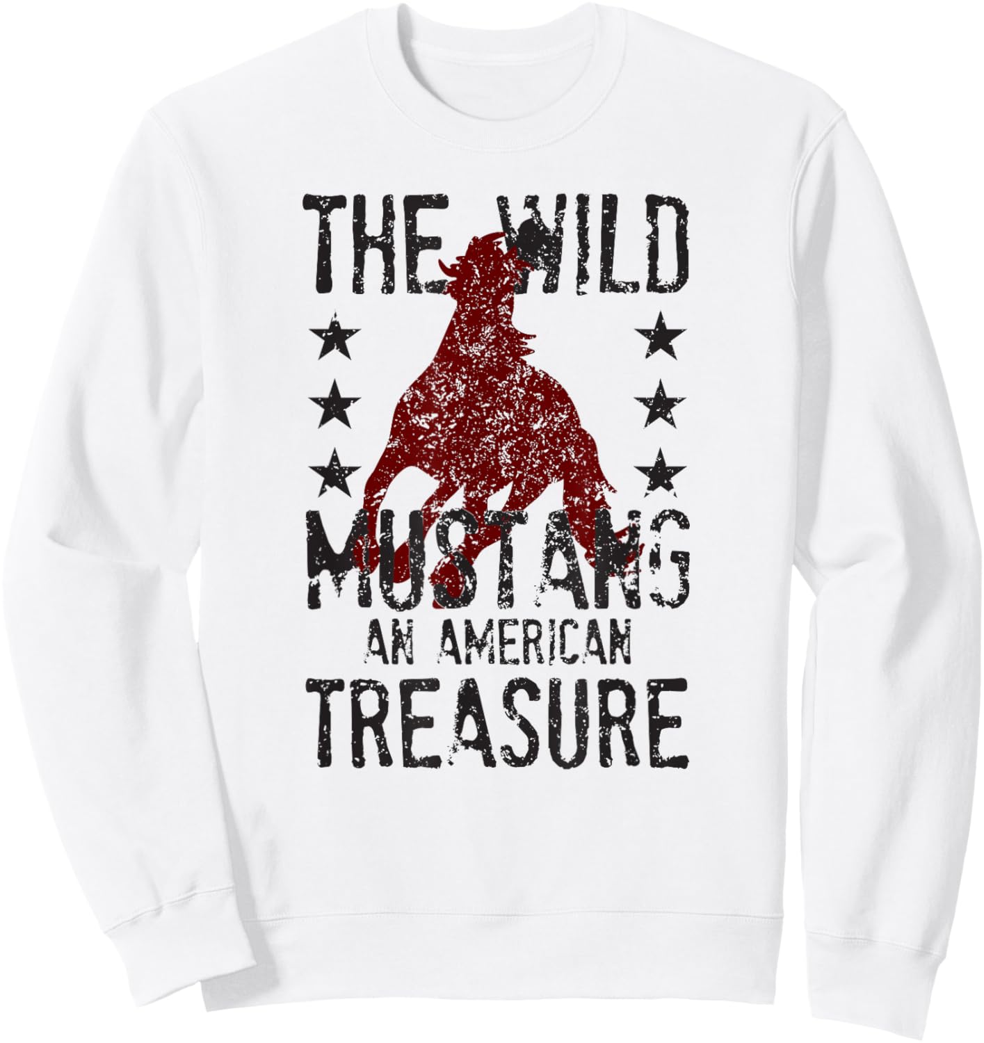 The Wild Mustang An American Treasure Funny Horse Rider Sweatshirt - Sweatshirt | White