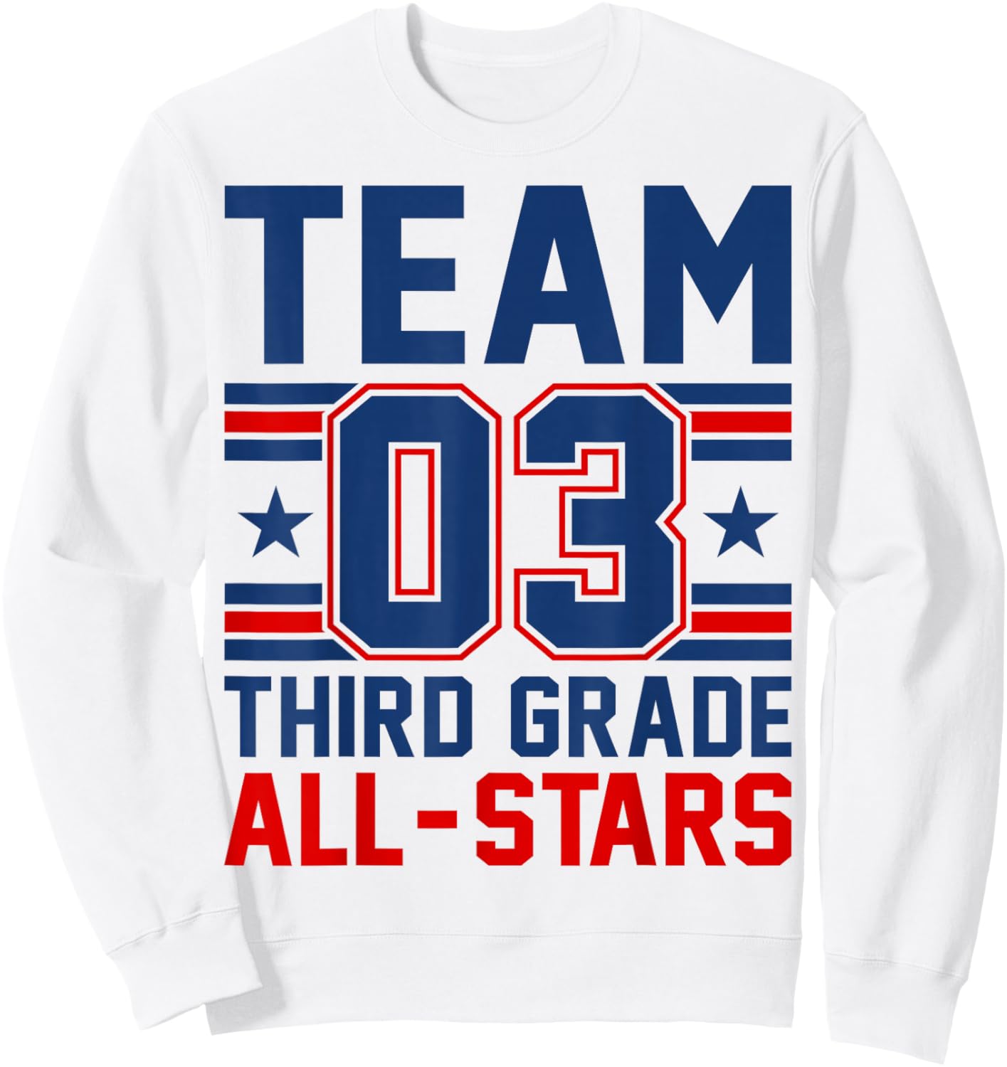 Kids Sports 03 Team Third Grade 3rd Grade All Stars Jersey Sweatshirt - Sweatshirt | White