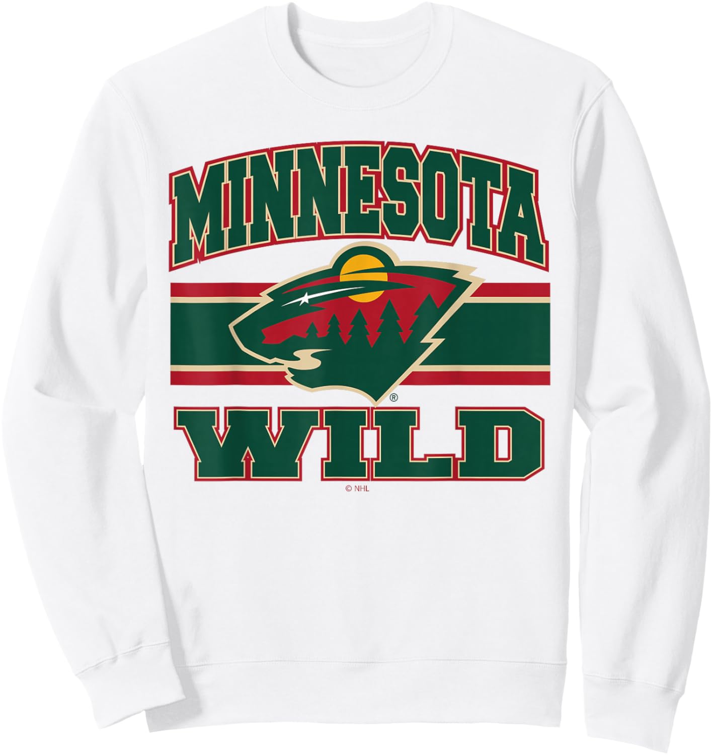 Minnesota Wild Stripe Gray Officially Licensed Sweatshirt - Sweatshirt | White