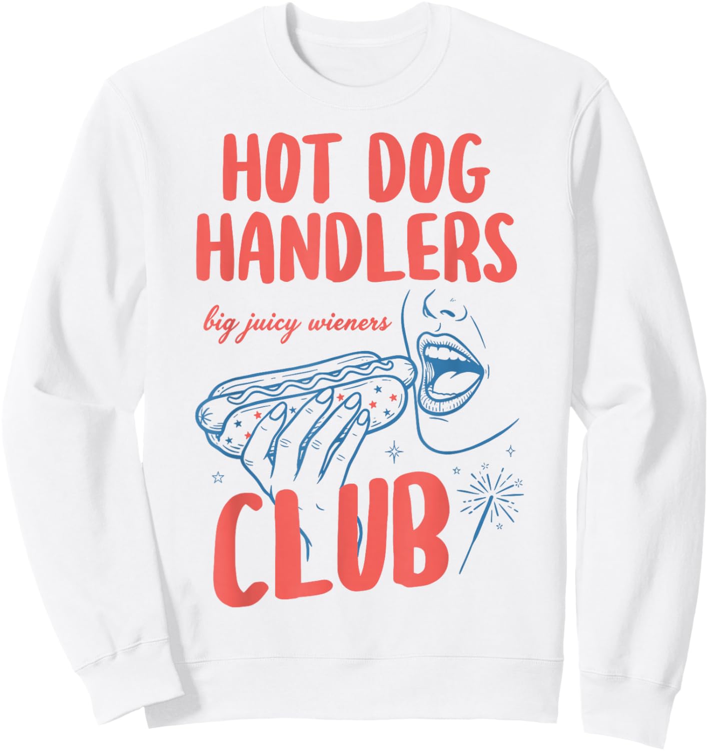 Retro Bun Destroyer Hot Dog Handlers Club 4th of July Couple Sweatshirt - Sweatshirt | White