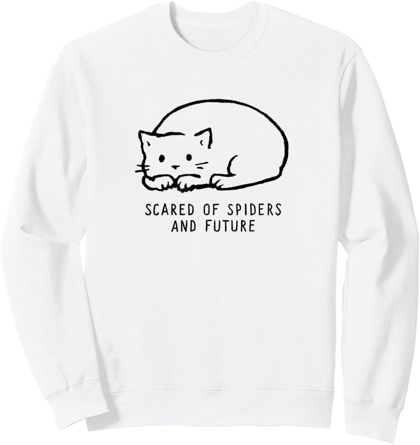 Threadless Fox Shiver Scared of Spiders And Future Graphic Sweatshirt - Sweatshirt | White