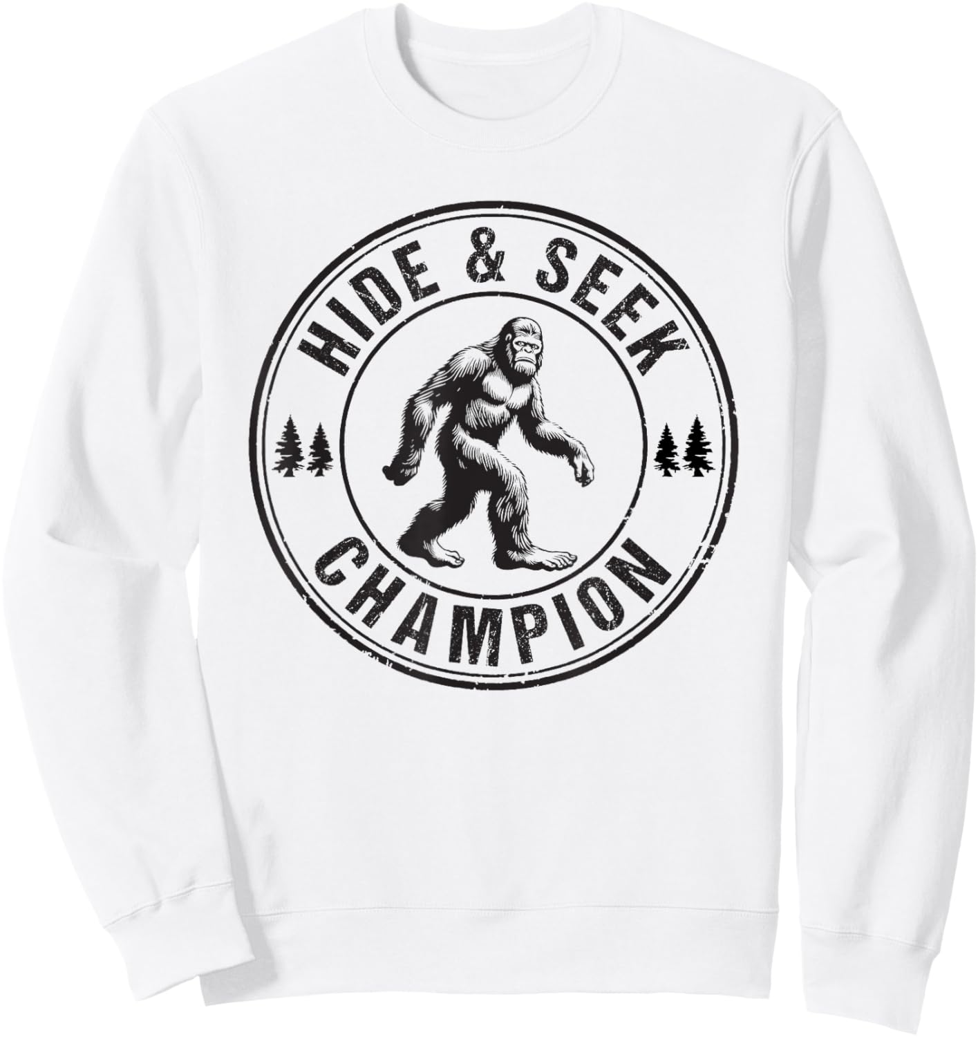 Bigfoot Hide And Seek Champion Sasquatch Sweatshirt - Sweatshirt | White
