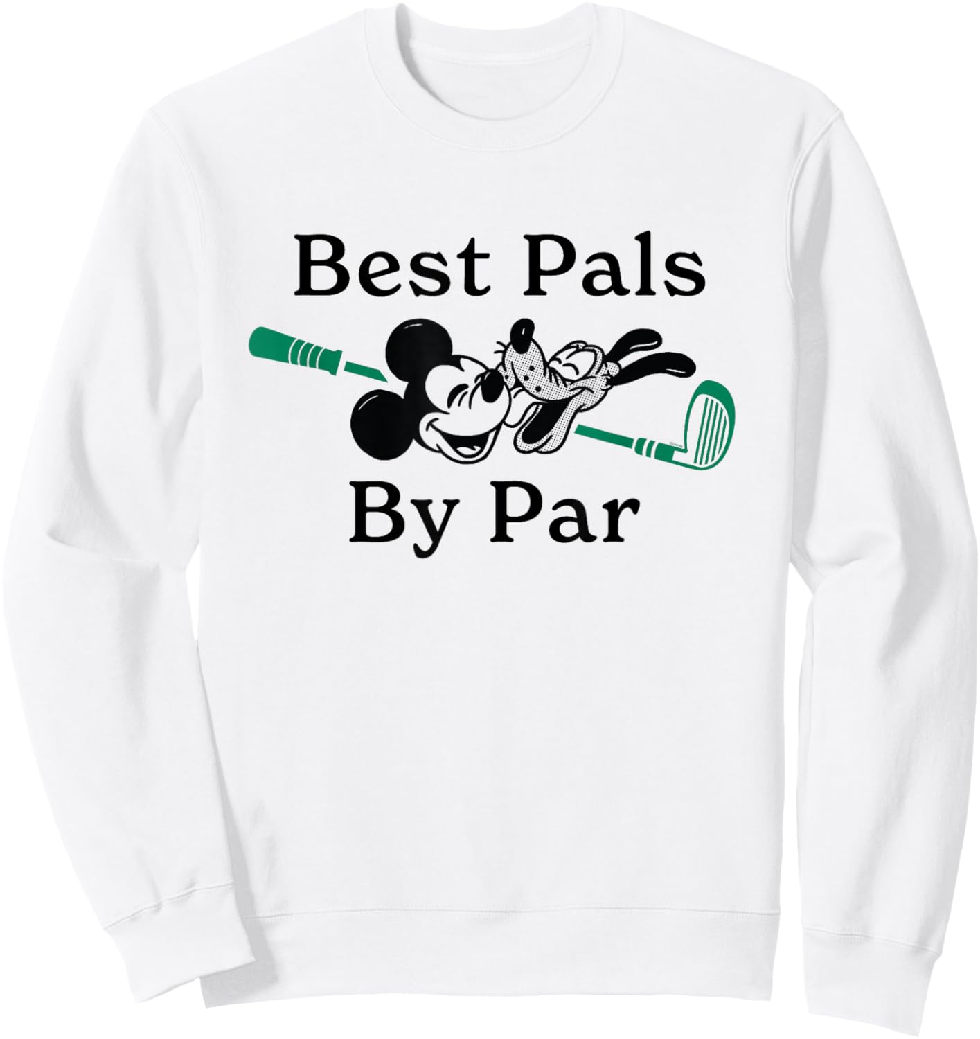 Disney Golf Mickey Mouse & Pluto Best Pals by Par Golfing Sweatshirt - Sweatshirt | White