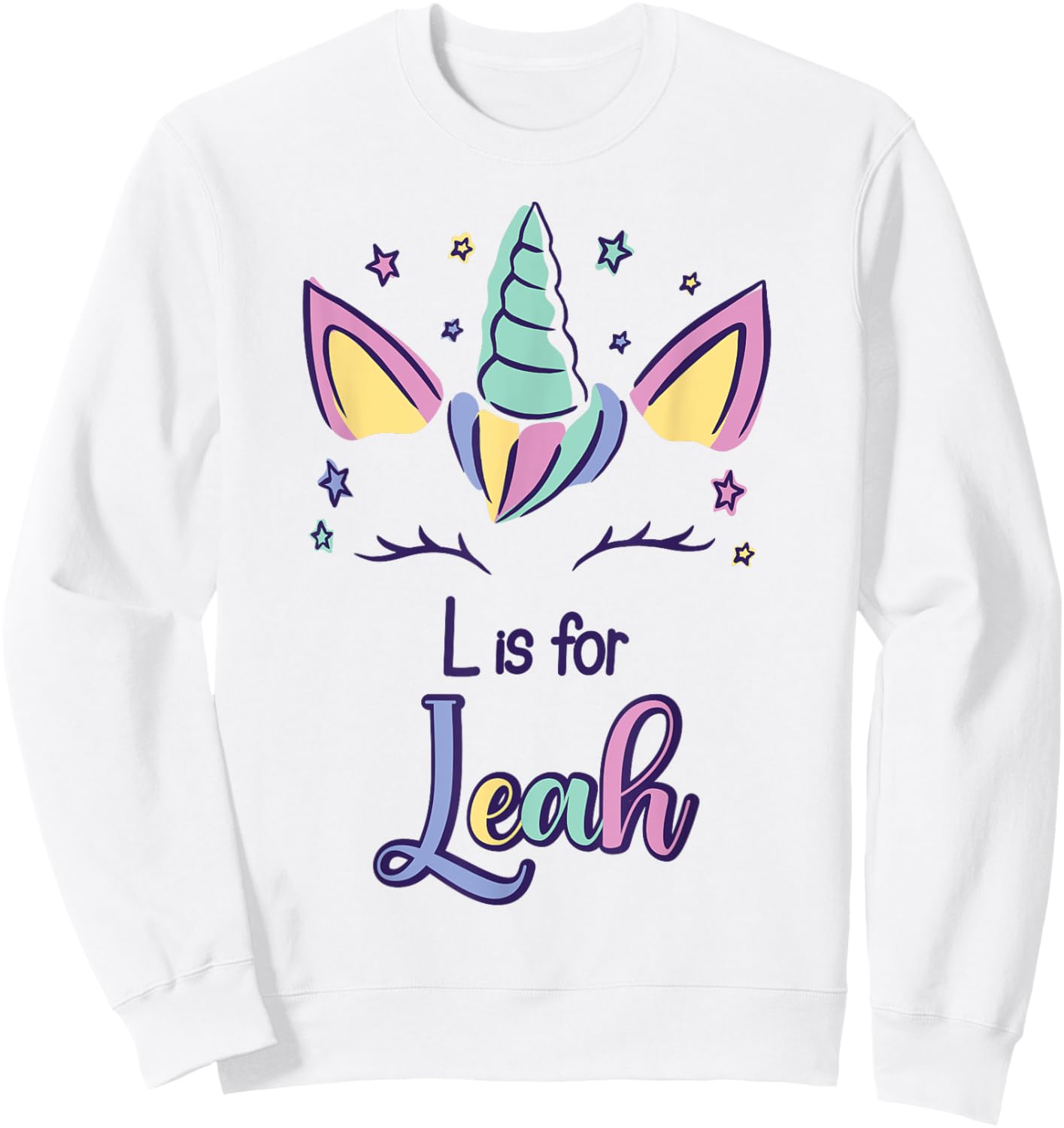 First Name Leah Personalized L Is For Leah Sweatshirt - Sweatshirt | White