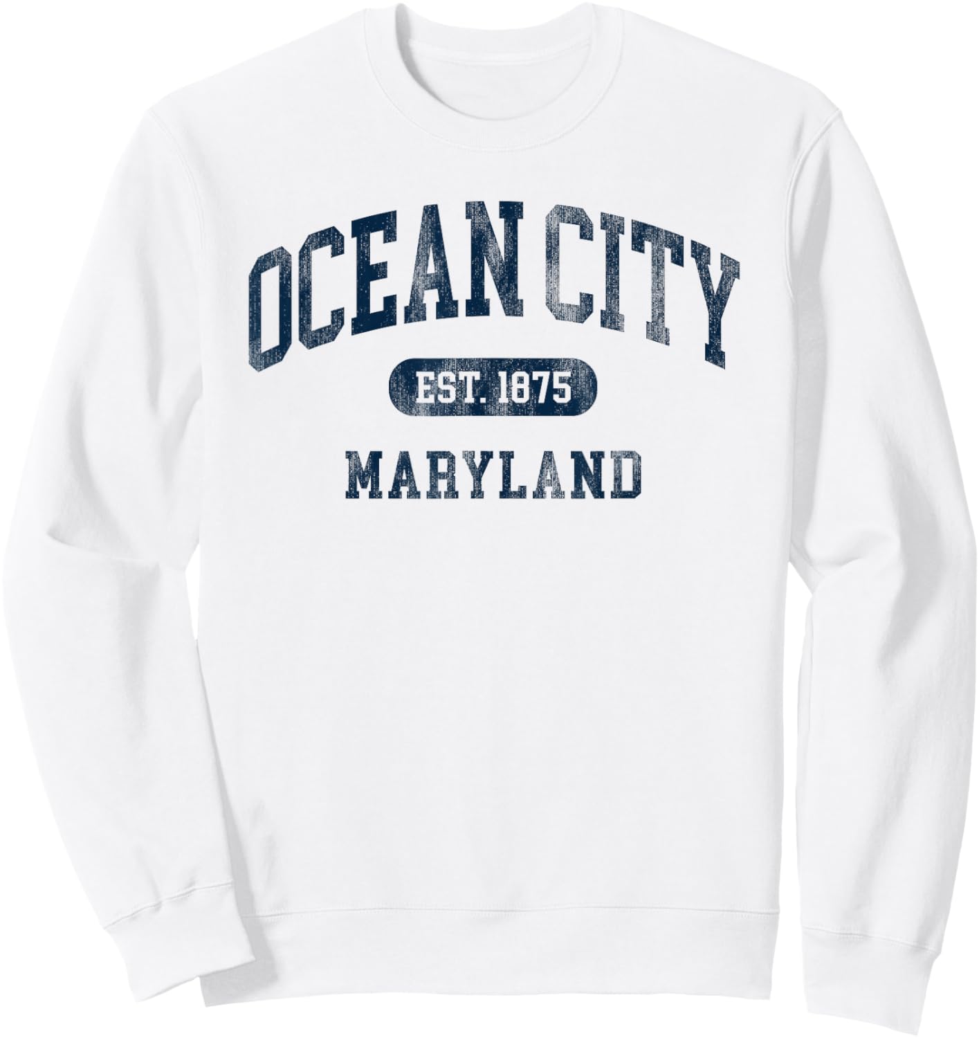 Ocean City Maryland Retro Preppy Throwback Souvenir Sweatshirt - Sweatshirt | White
