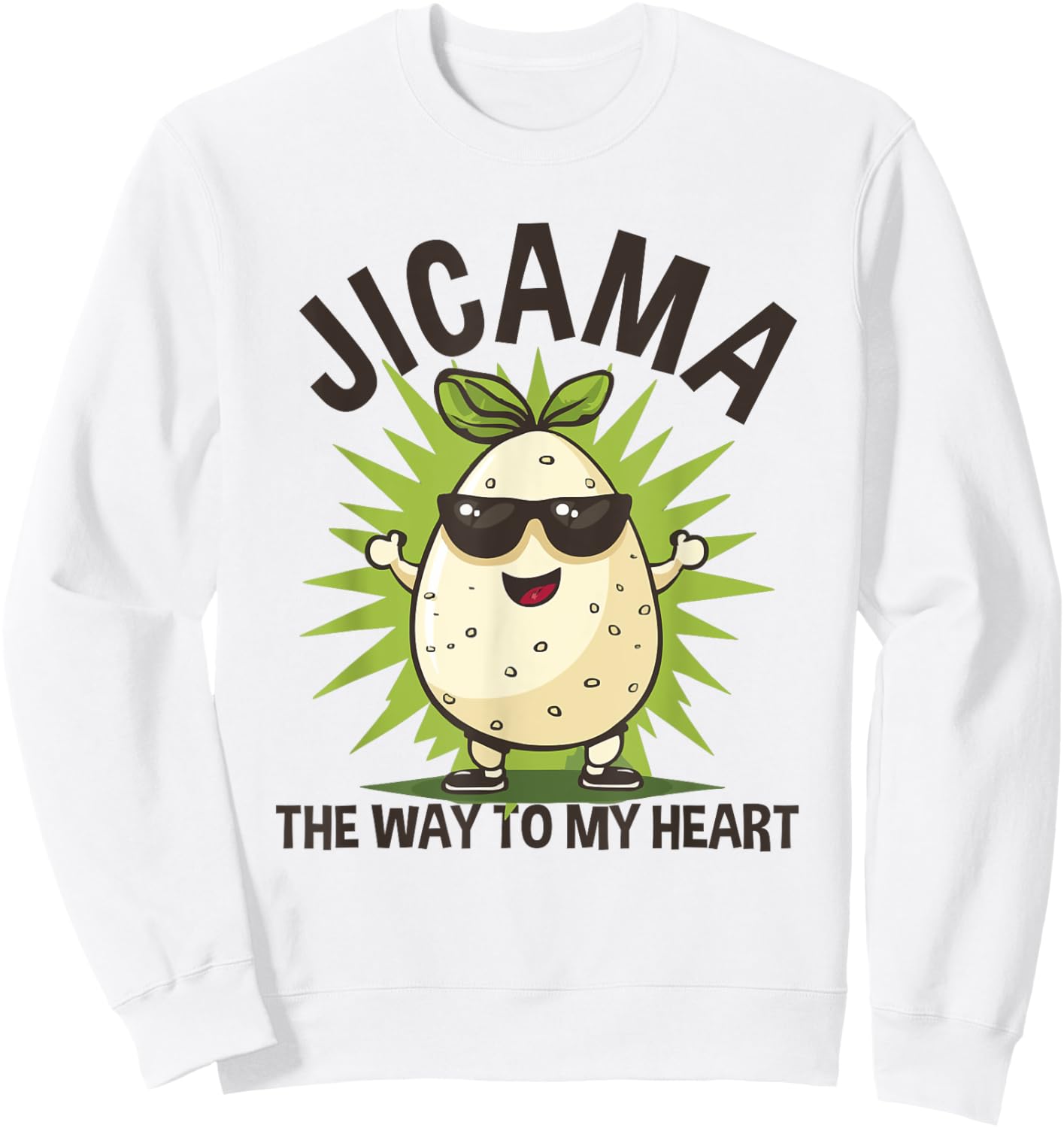 Jicama Turnip Way To My Heart Root Vegetable Sweatshirt - Sweatshirt | White