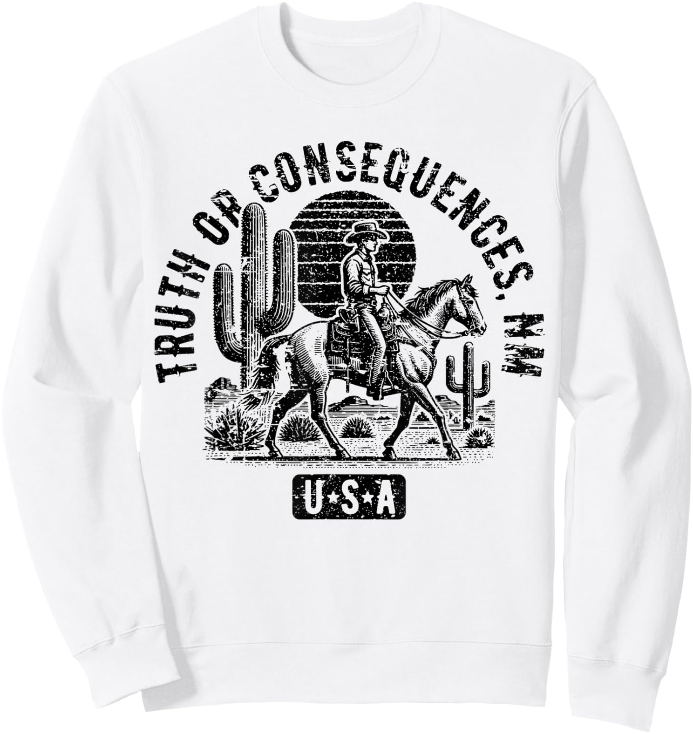 Truth or Consequences New Mexico USA Vintage Style Design Sweatshirt - Sweatshirt | White