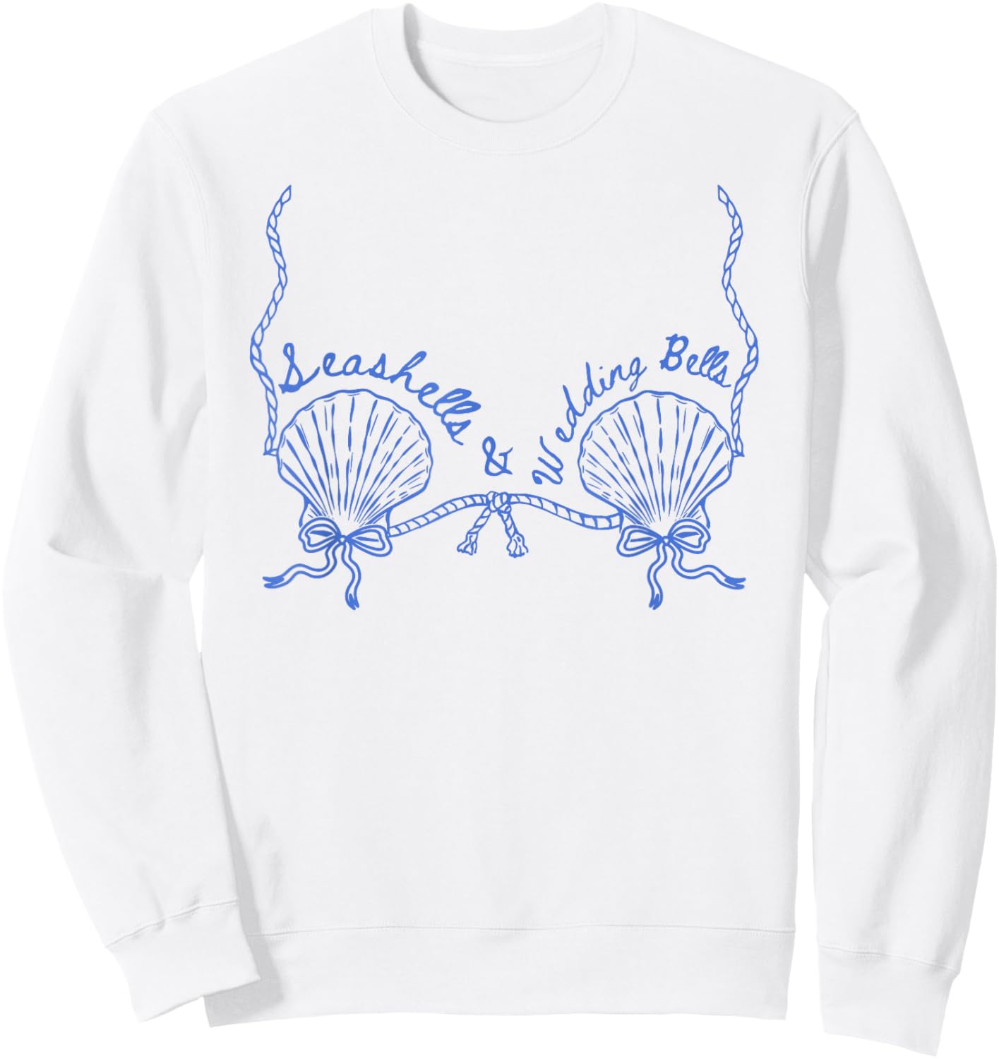 Seashell Bra Bachelorette Bikini Coastal Bridal Shower Sweatshirt - Sweatshirt | White
