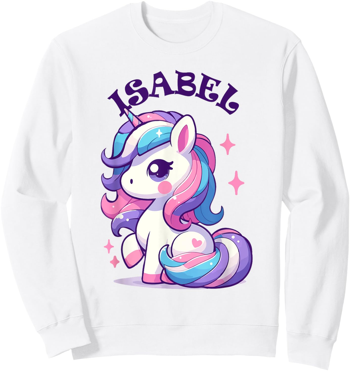 Isabel Cute Unicorn Design for Girls Name Isabel Sweatshirt - Sweatshirt | White