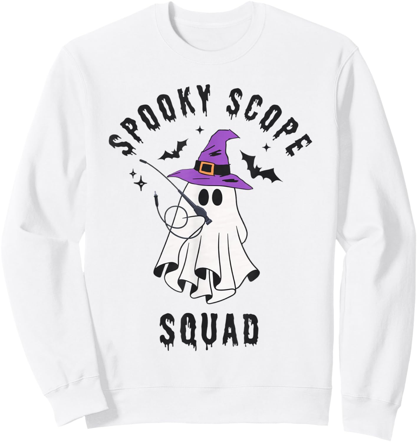 Spooky Scope Squad Halloween Ghost GI Nurse Endoscopy Nurse Sweatshirt - Sweatshirt | White