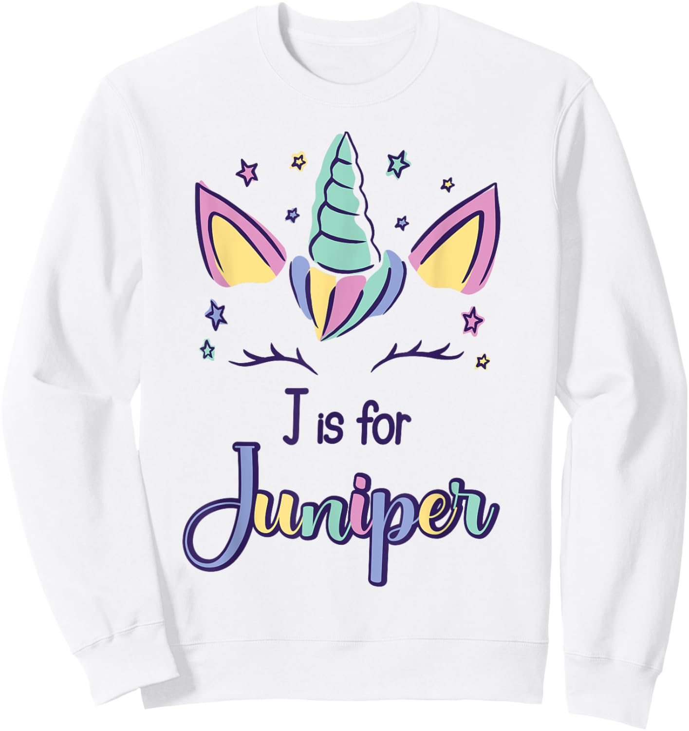 First Name Juniper Personalized J Is For Juniper Sweatshirt - Sweatshirt | White