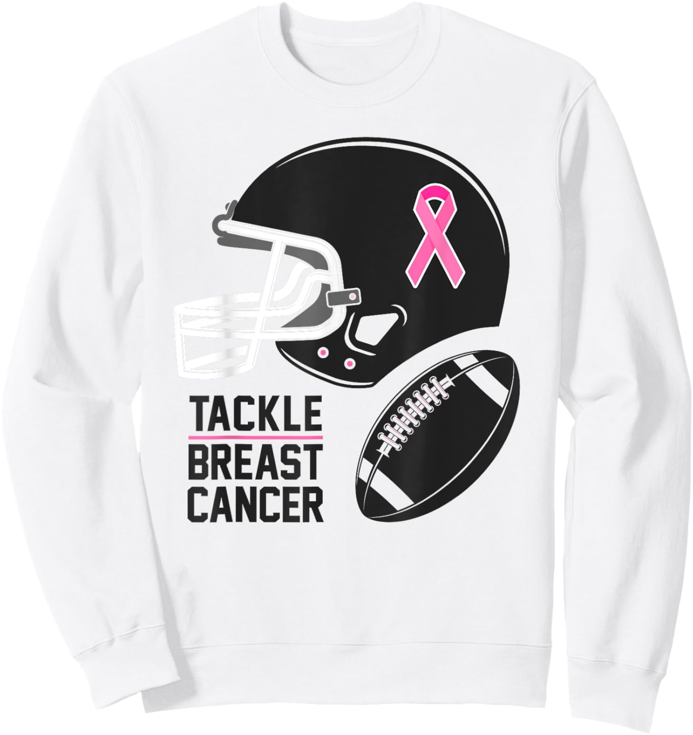 Tackle Breast Cancer Shirt Football Breast Cancer Awareness Sweatshirt - Sweatshirt | White