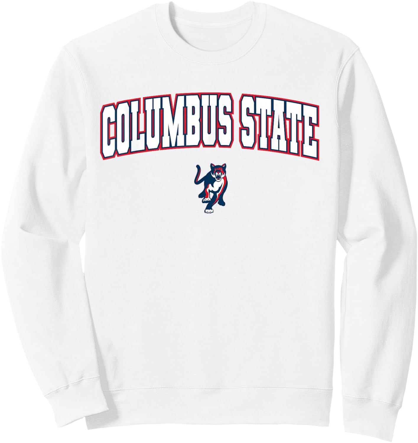 Columbus State University Cougars Arch Logo Sweatshirt - Sweatshirt | White