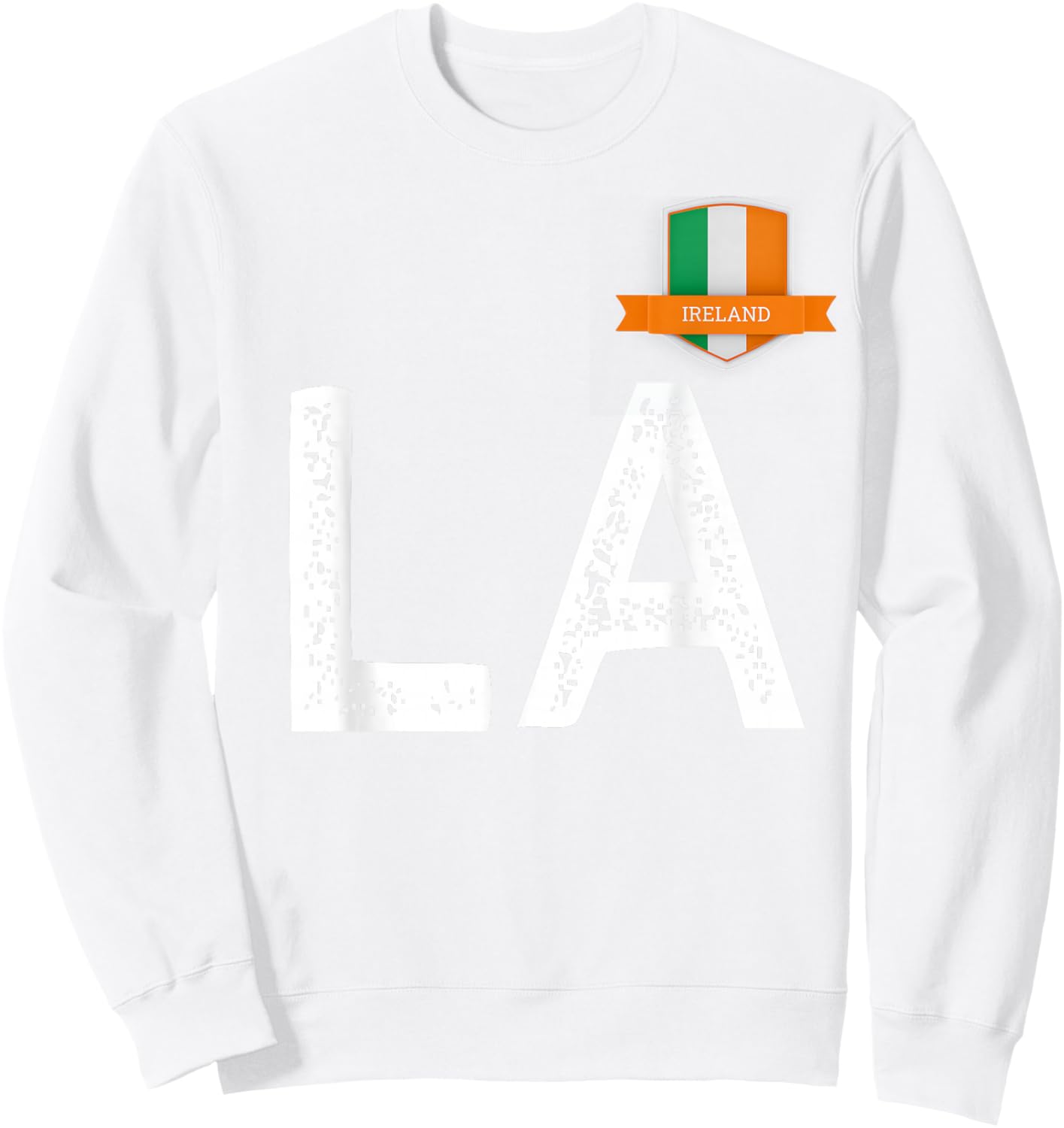 Ireland Irish Human-Flag Letter L and A Éire Ireland Sweatshirt - Sweatshirt | White