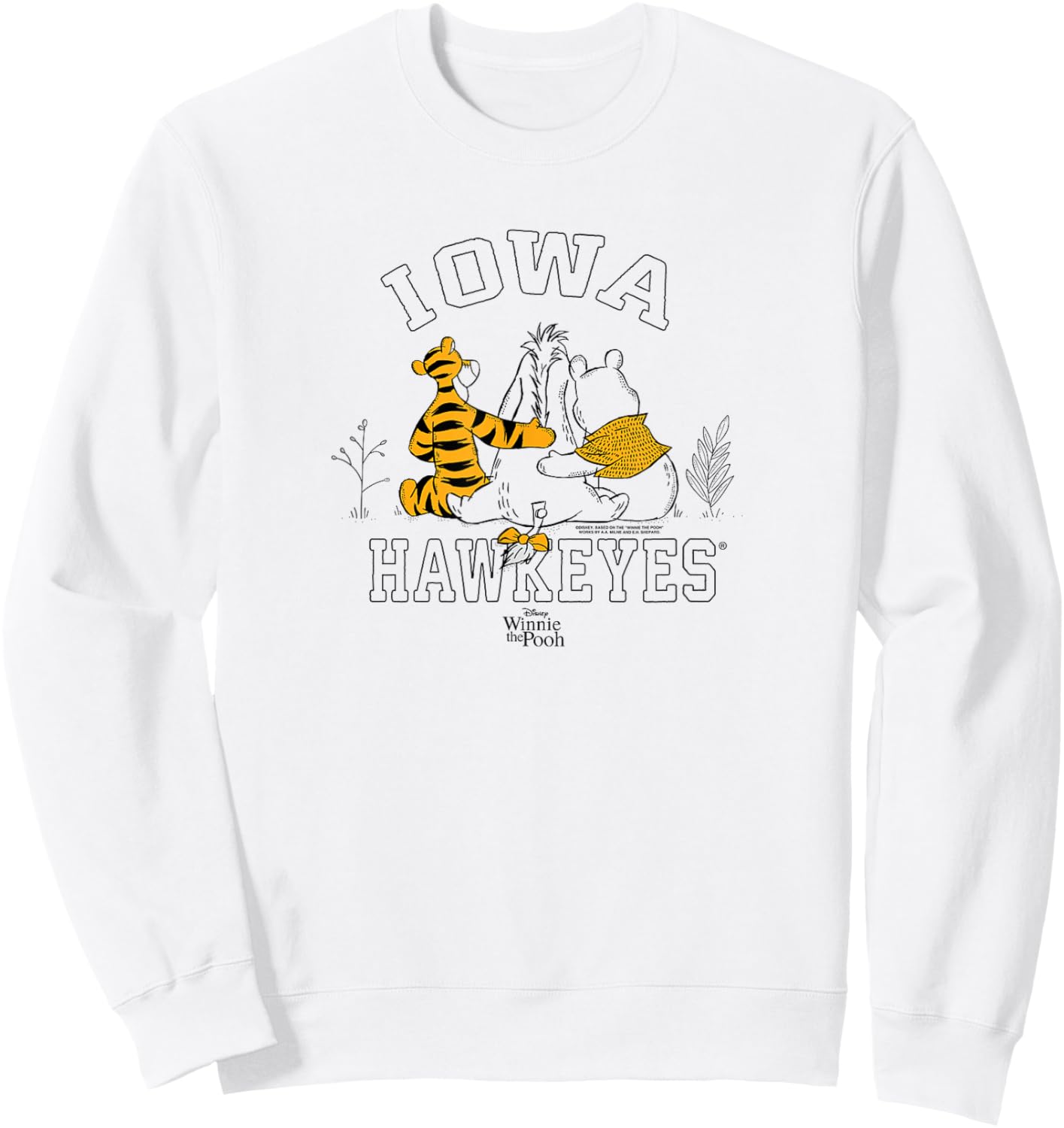 Iowa Hawkeyes Winnie The Pooh and Friends Gray Sweatshirt - Sweatshirt | White
