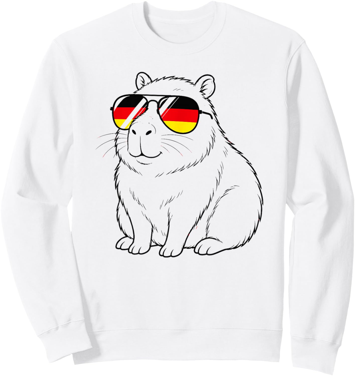 Deutsche Flagge Capybara deutsch Deutschland Wasserschweine Sweatshirt - Sweatshirt | White