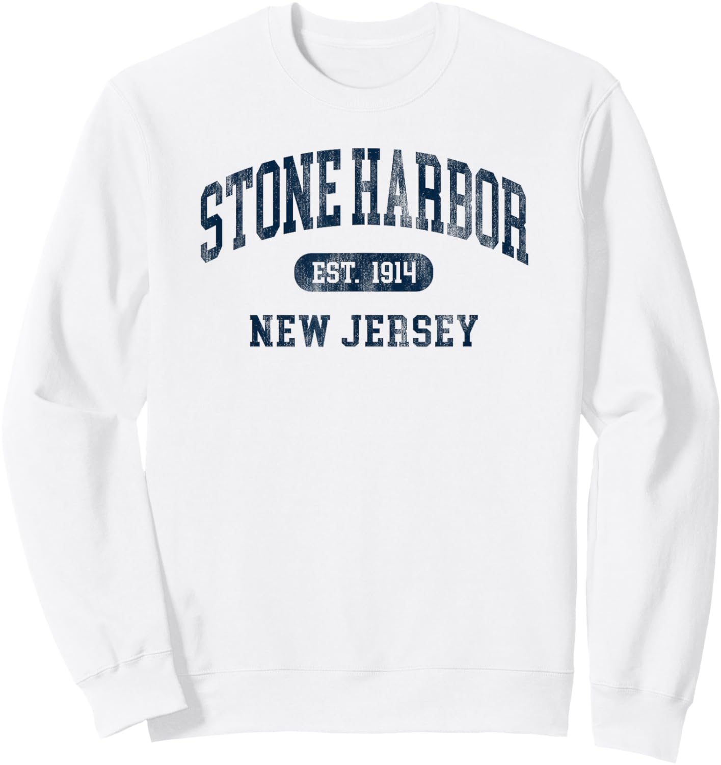Stone Harbor New Jersey Retro Preppy Throwback Sweatshirt - Sweatshirt | White