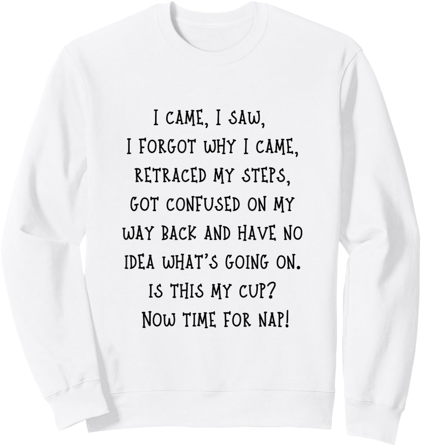 Funny Senior Citizen Elderly Person Humor I Came I Saw Quote Sweatshirt - Sweatshirt | White