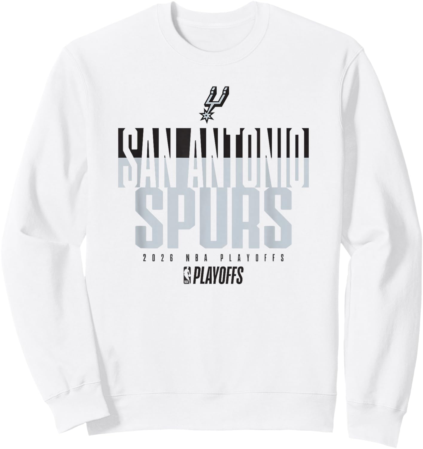 NBA Officiel 2026 Playoffs San Antonio Spurs empilés Sweatshirt - Sweatshirt | White