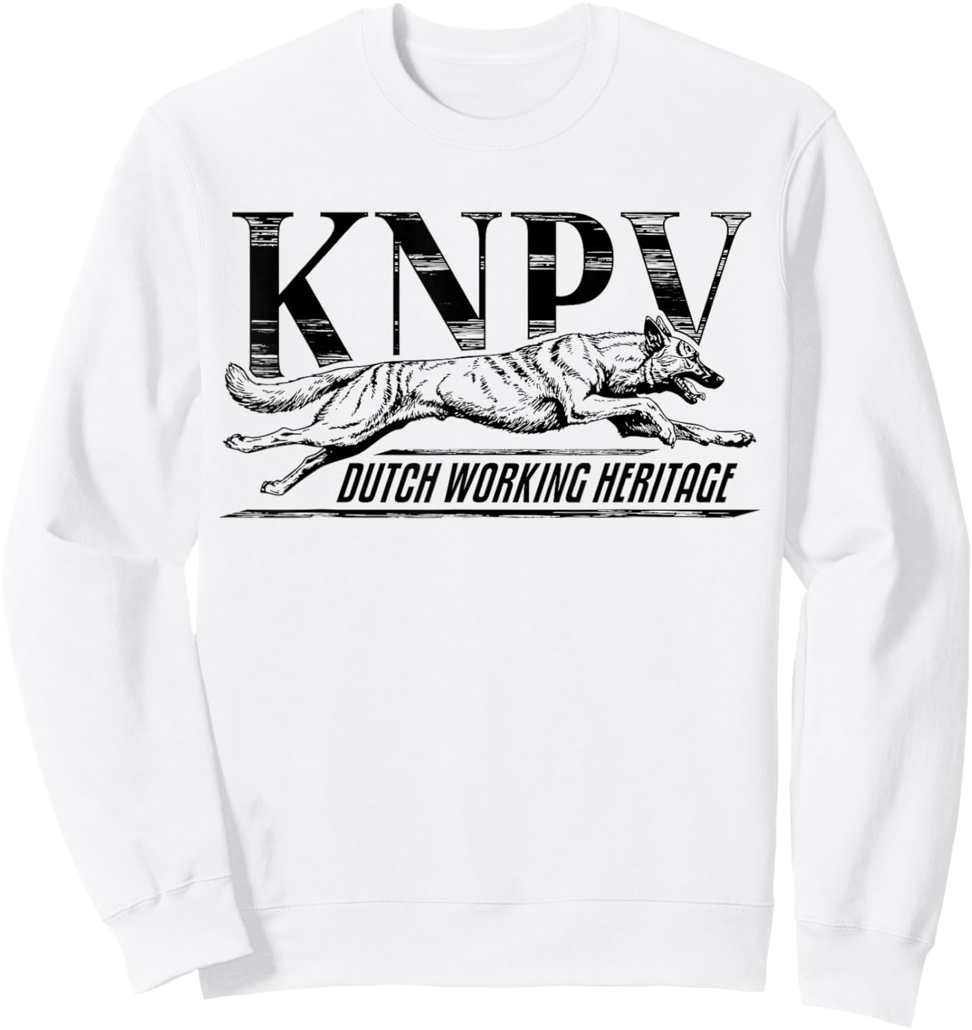 KNPV Working Dog Training - Dutch Shepherd Sweatshirt - Sweatshirt | White