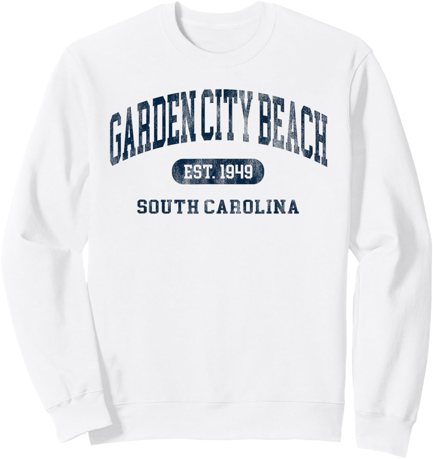 Garden City Beach South Carolina Retro Preppy Souvenir Sweatshirt - Sweatshirt | White
