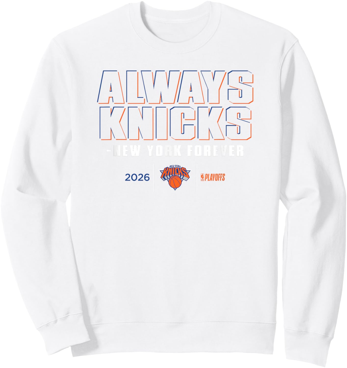 NBA 2026 Playoffs Mantra Knicks Shadow Realm Sweatshirt - Sweatshirt | White