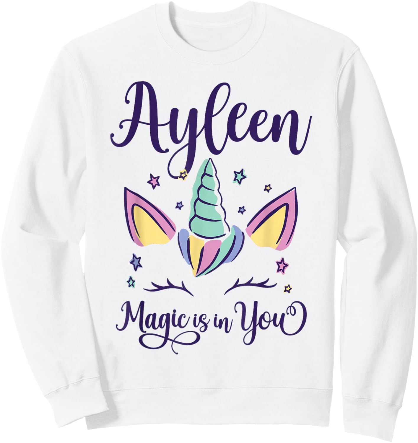 First Name Ayleen Personalized I Love Ayleen Sweatshirt - Sweatshirt | White