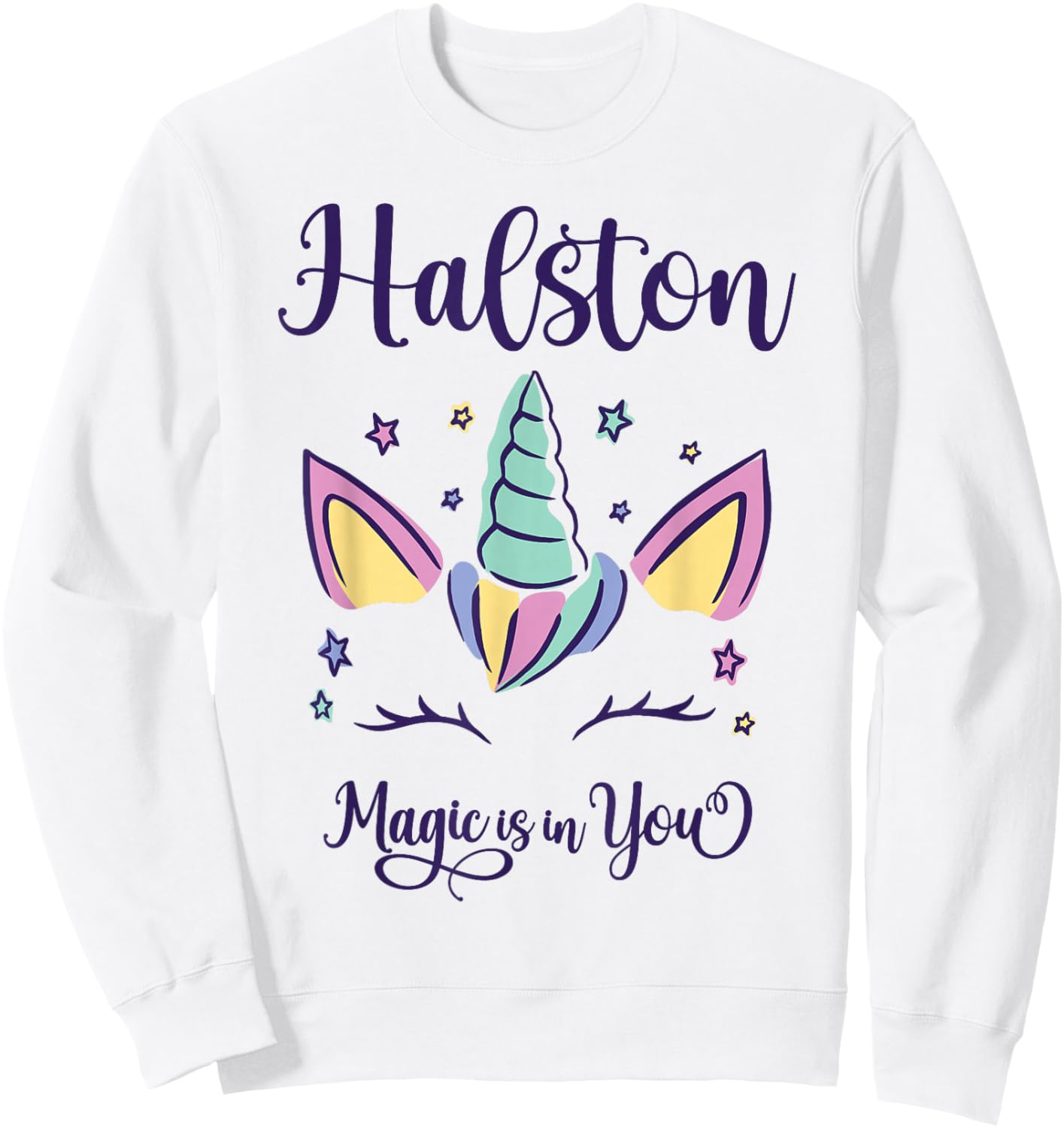 First Name Halston Personalized Halston Sweatshirt - Sweatshirt | White