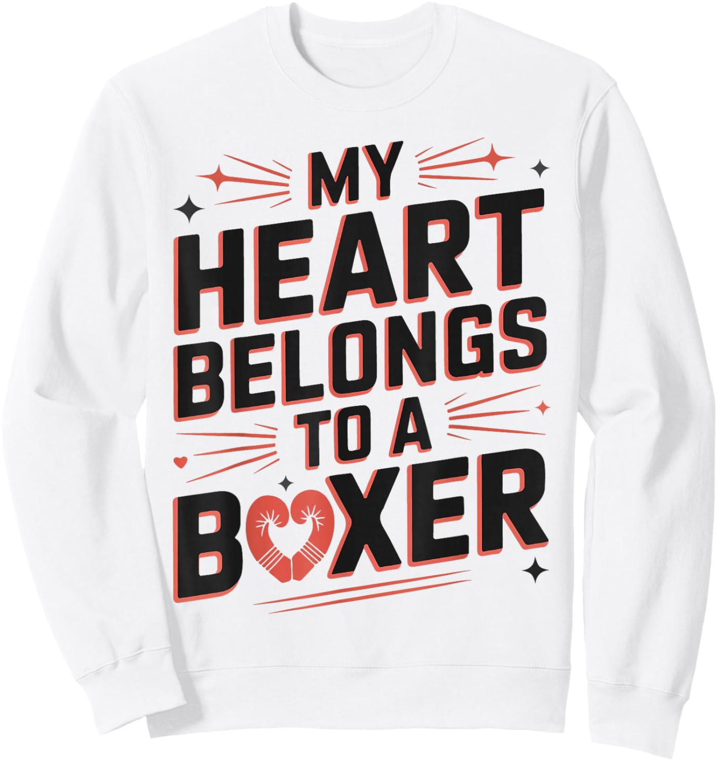 Boxing My Heart Belongs to A Boxer Sweatshirt - Sweatshirt | White
