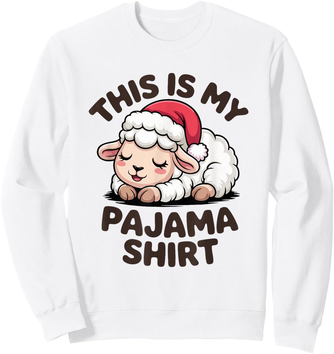 This is My Pajama Cute Lamb Christmas Pajamas Sweatshirt - Sweatshirt | White