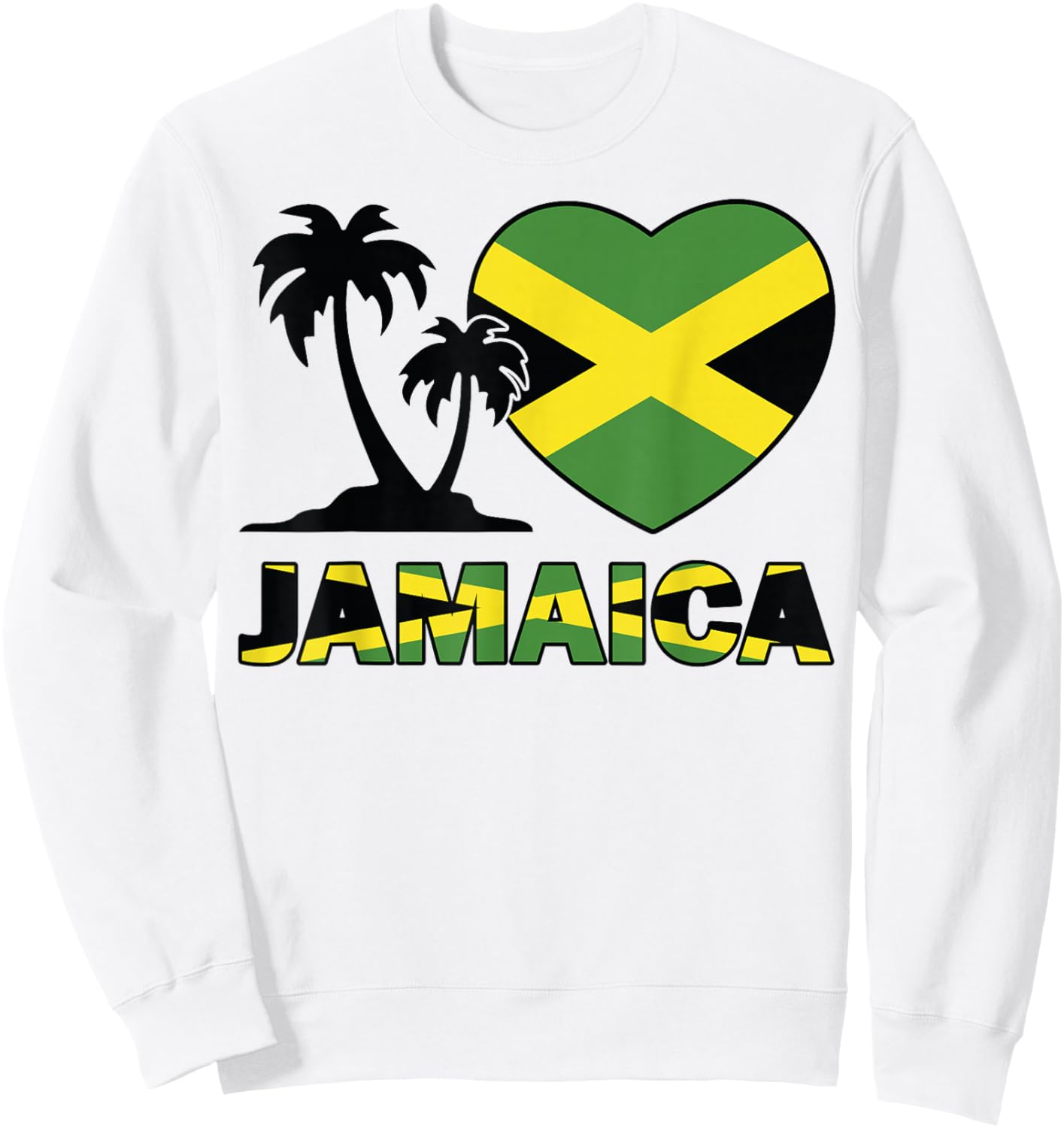 Women Jamaica-Shirt Jamaican Flag Men Kids Girl Heart I Love Sweatshirt - Sweatshirt | White