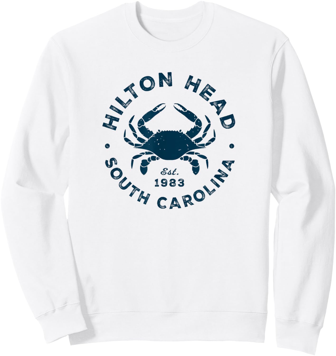 Vintage Hilton Head Island SC South Carolina Crab Souvenir Sweatshirt - Sweatshirt | White