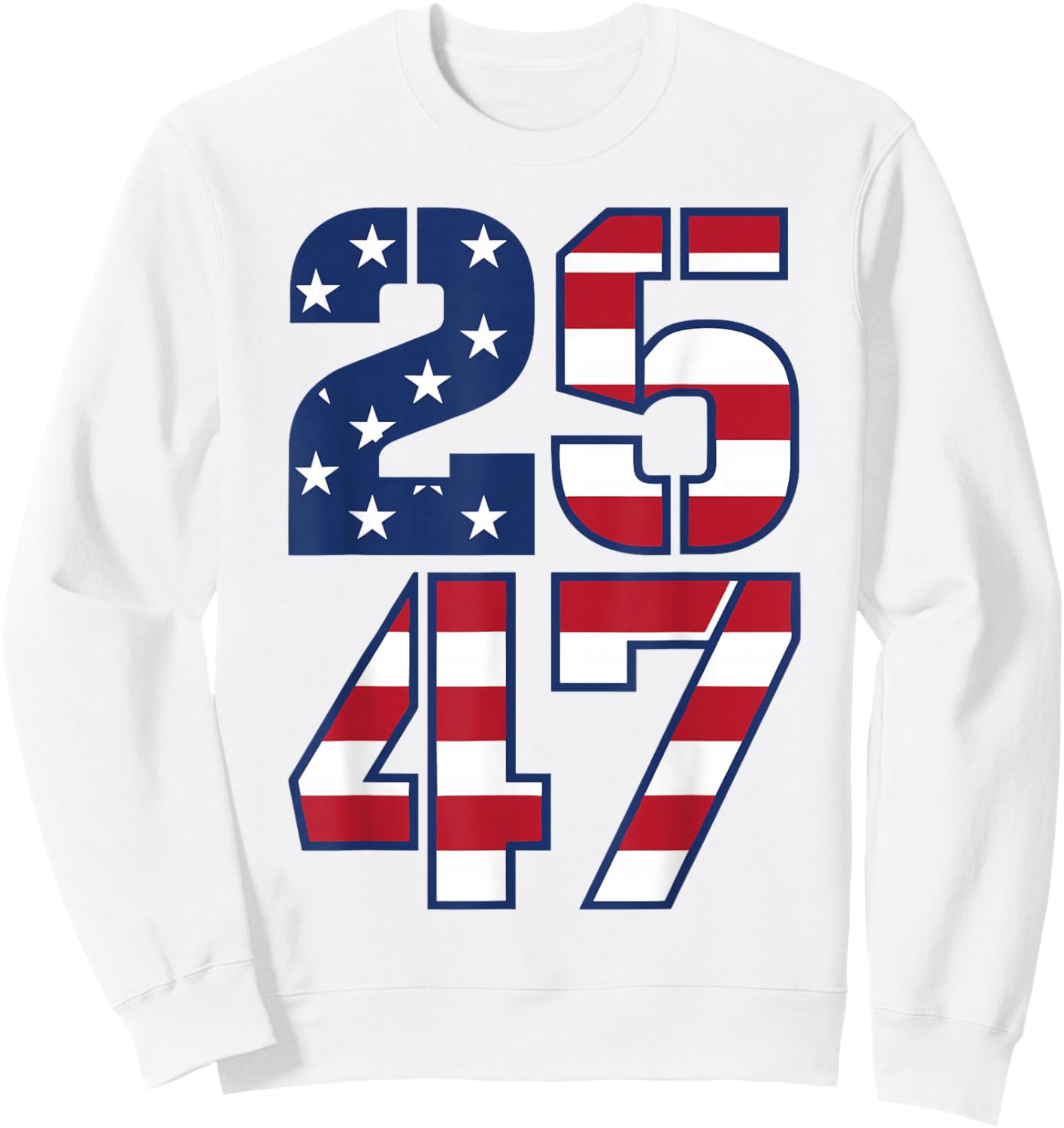 2547 Patriotic Vintage USA American Flag 25 47 Sweatshirt - Sweatshirt | White