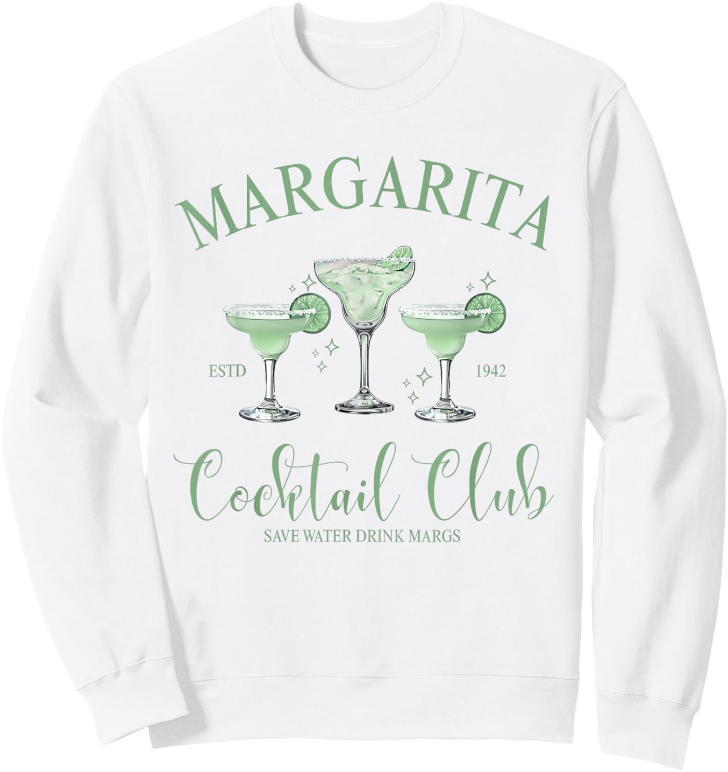 Women's Margarita Cocktail Club Summer Graphic Sweatshirt - Sweatshirt | White