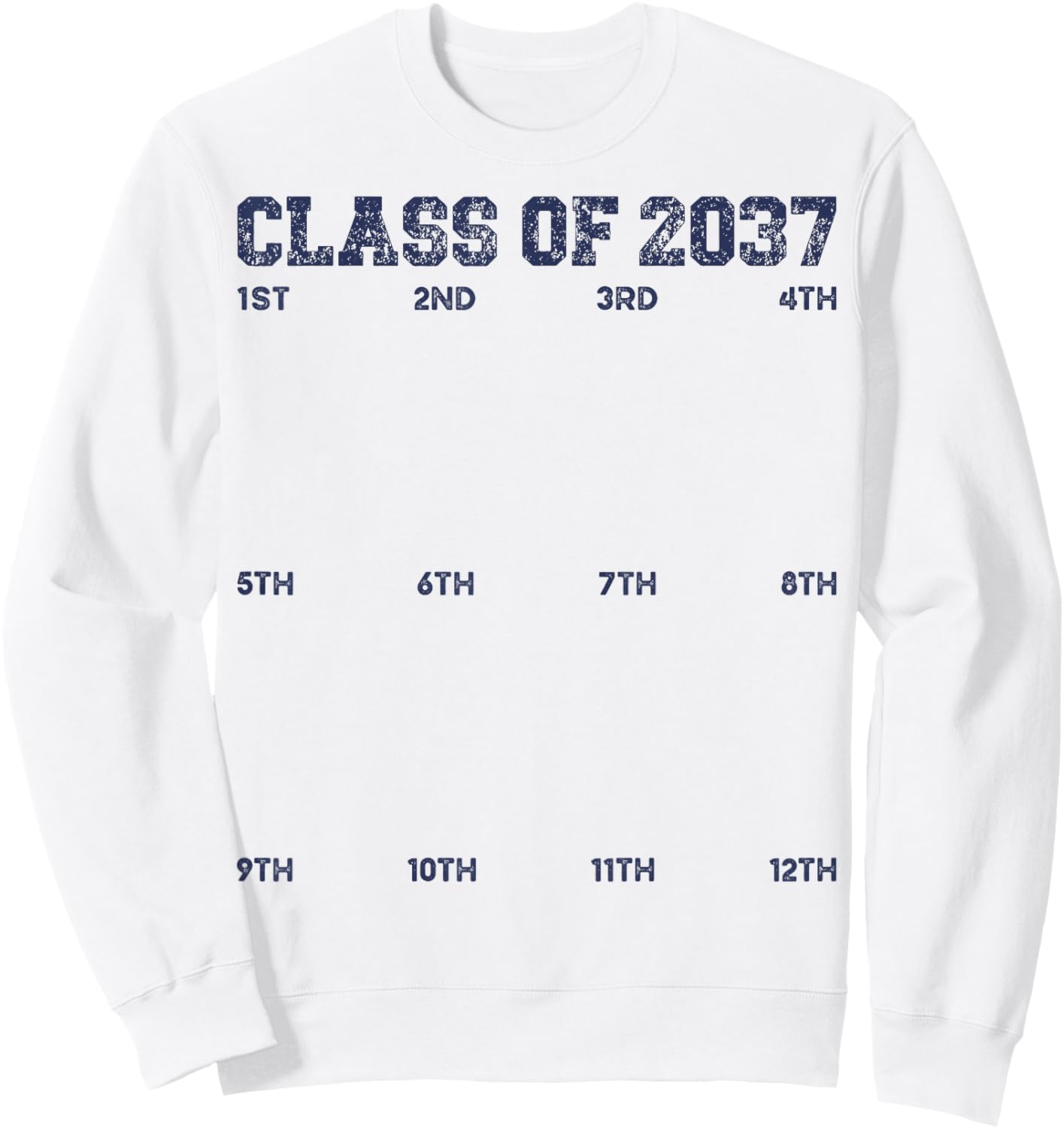 Class of 2037 Grow With Me Handprint 1st Day of First Grade Sweatshirt - Sweatshirt | White