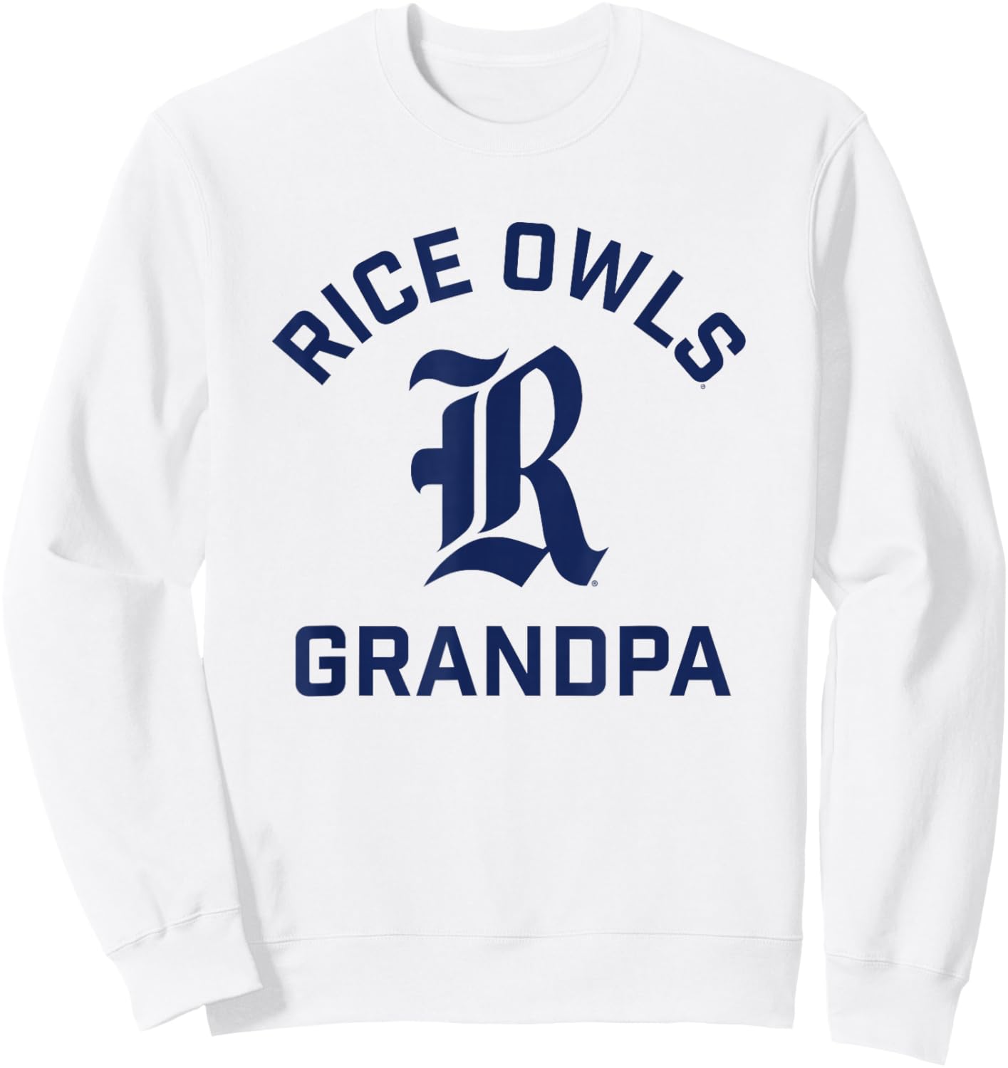 Rice University Owls Arched Grandpa Sweatshirt - Sweatshirt | White