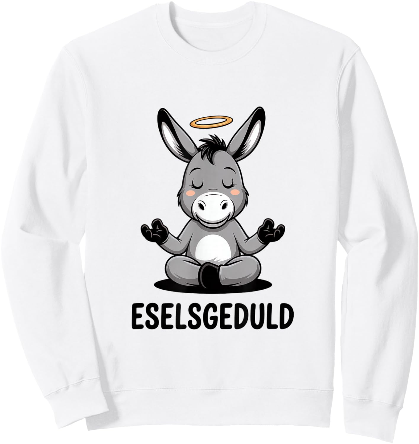 ESELSGEDULD Lustiger Meditierender Esel Yoga Sweatshirt - Sweatshirt | White