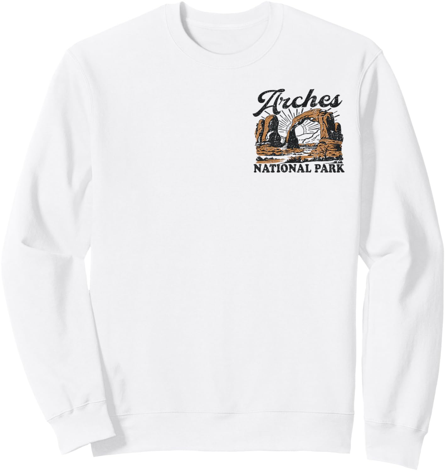 Arches National Park Front and Back Sweatshirt - Sweatshirt | White