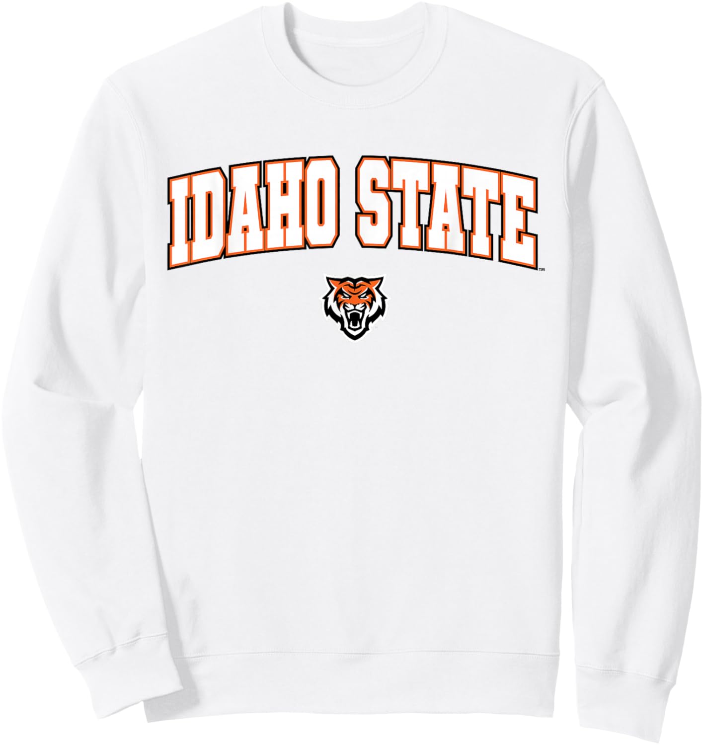 Idaho State University ISU Bengals Arch Logo Sweatshirt - Sweatshirt | White