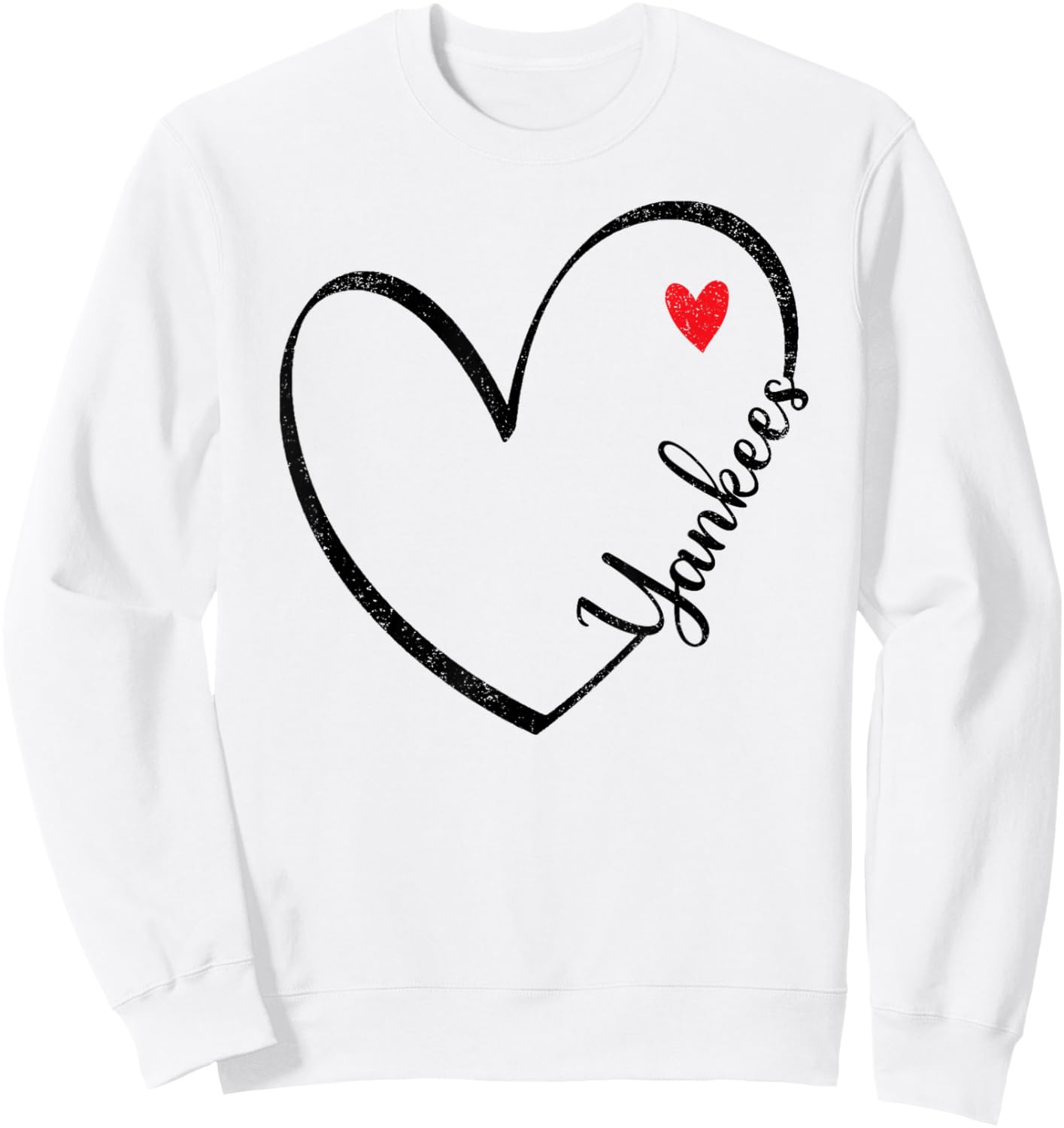 Yankees Heart Vintage Retro Men Women Boy Girl Kids Sweatshirt - Sweatshirt | White