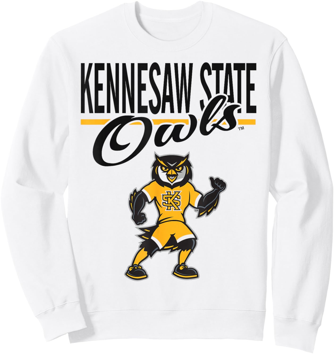 Kennesaw State Owls Mascot White Officially Licensed Sweatshirt - Sweatshirt | White