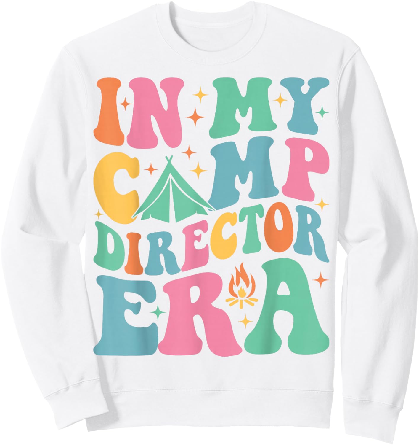 In My Camp Director Era Groovy Summer Camp Director Sweatshirt - Sweatshirt | White