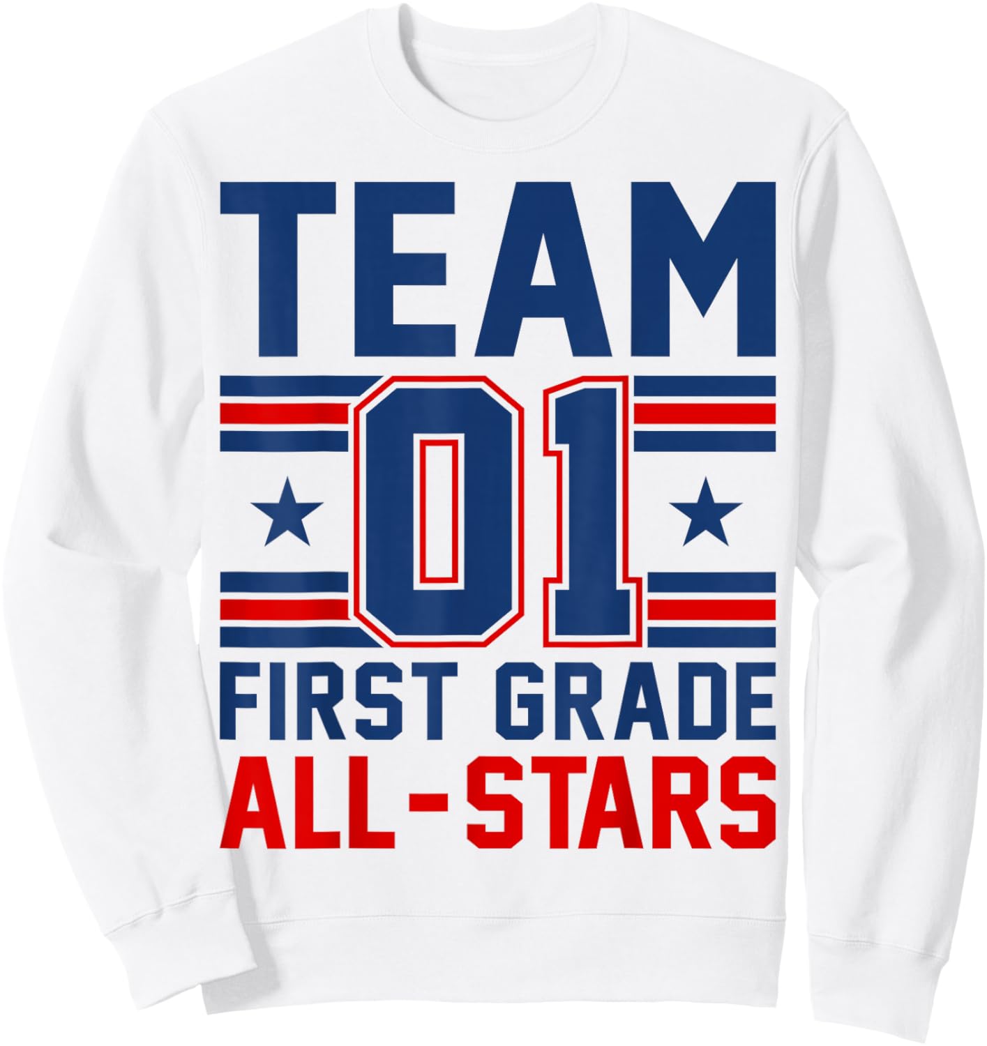 Kids Sports 01 Team First Grade 1st Grade All Stars Jersey Sweatshirt - Sweatshirt | White