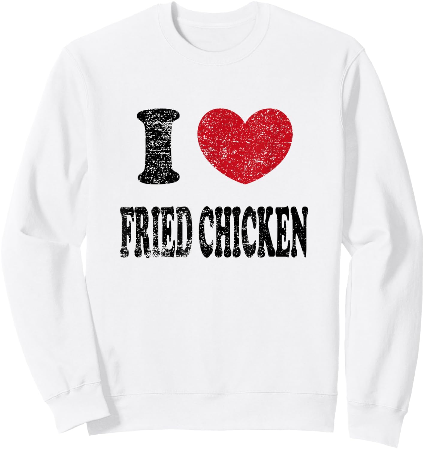 Vintage I Love Fried Chicken Sweatshirt - Sweatshirt | White